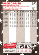 1988 Fleer Star Stickers Pete O'Brien