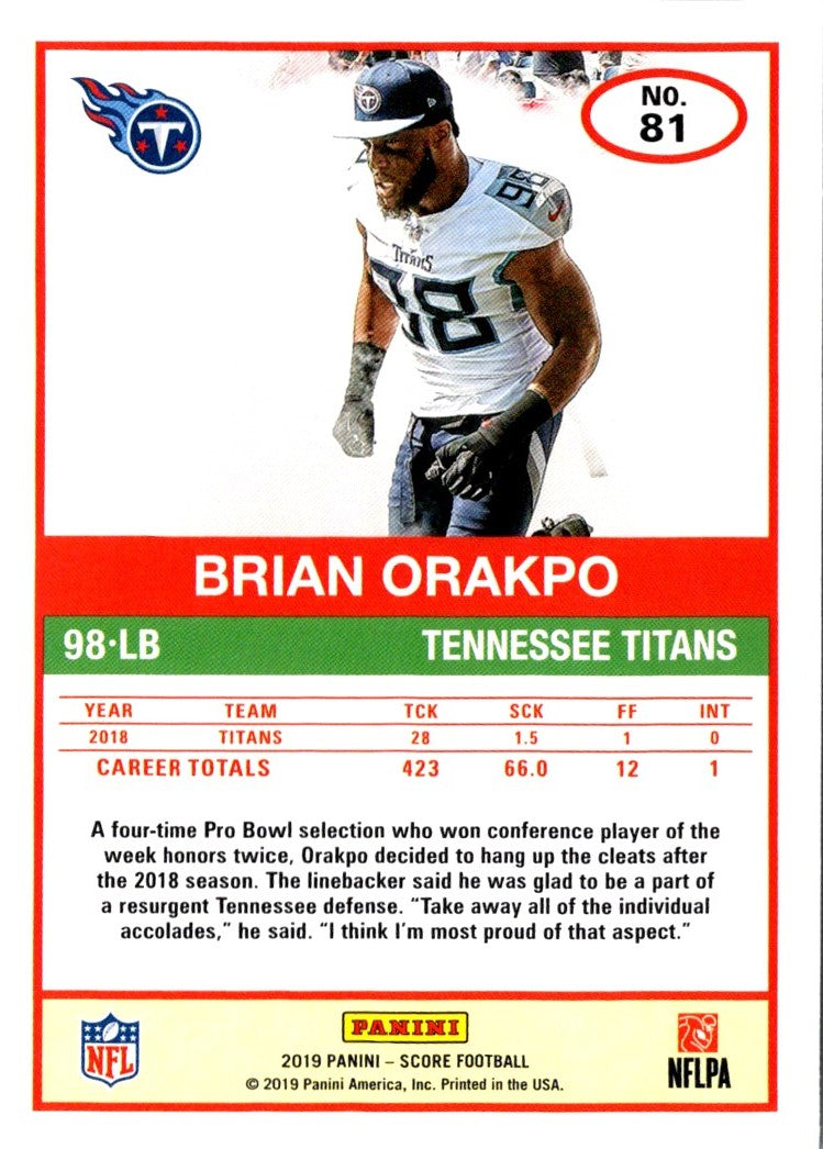 2019 Score Brian Orakpo