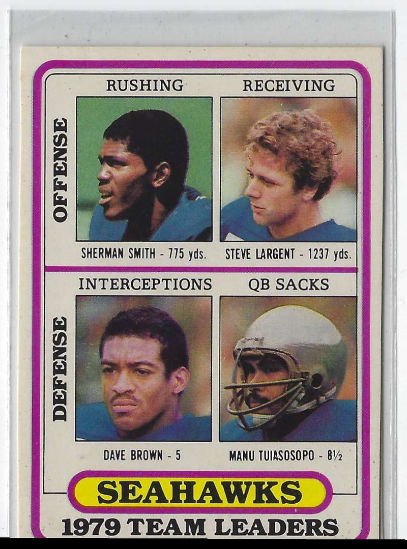 1980 Topps Team Checklists Sherman Smith/Steve Largent/Dave Brown/Manu Tuiasosopo