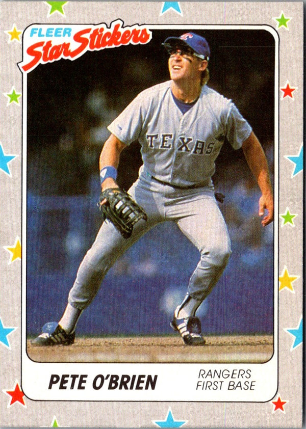 1988 Fleer Star Stickers Pete O'Brien #67