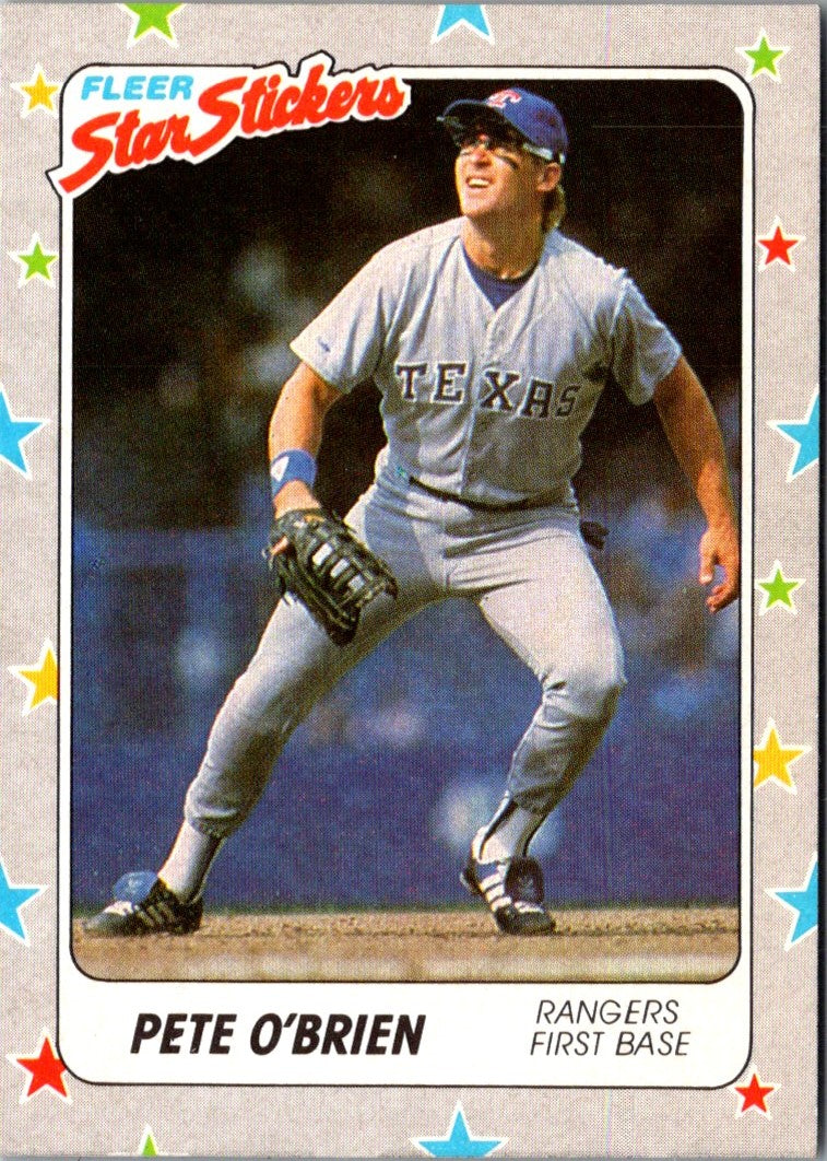 1988 Fleer Star Stickers Pete O'Brien