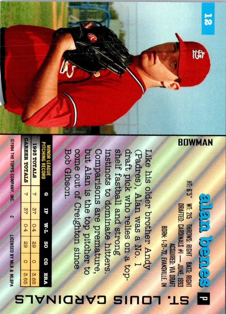 1994 Bowman Alan Benes