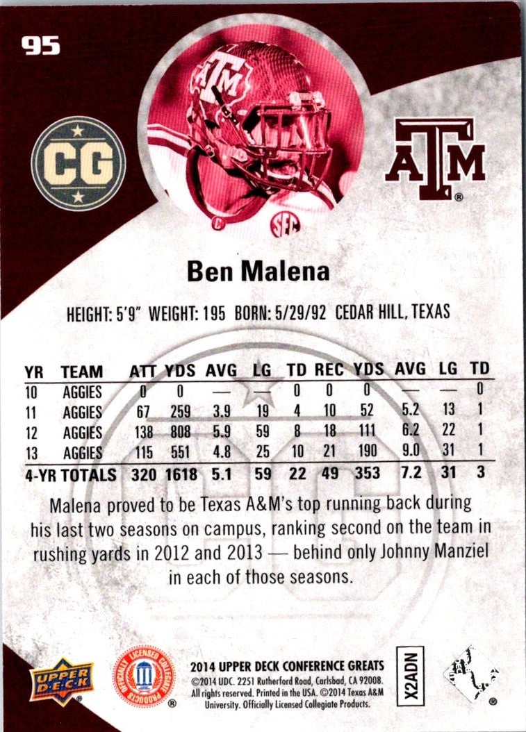 2014 Upper Deck Conference Greats Ben Malena