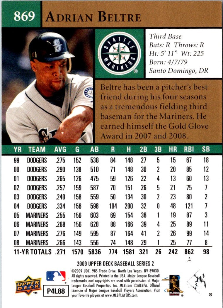 2009 Upper Deck Adrian Beltre