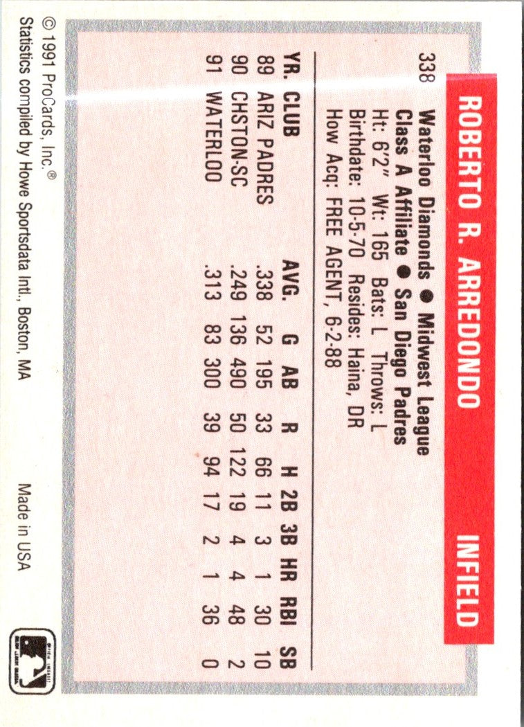 1991 ProCards Roberto Arredondo