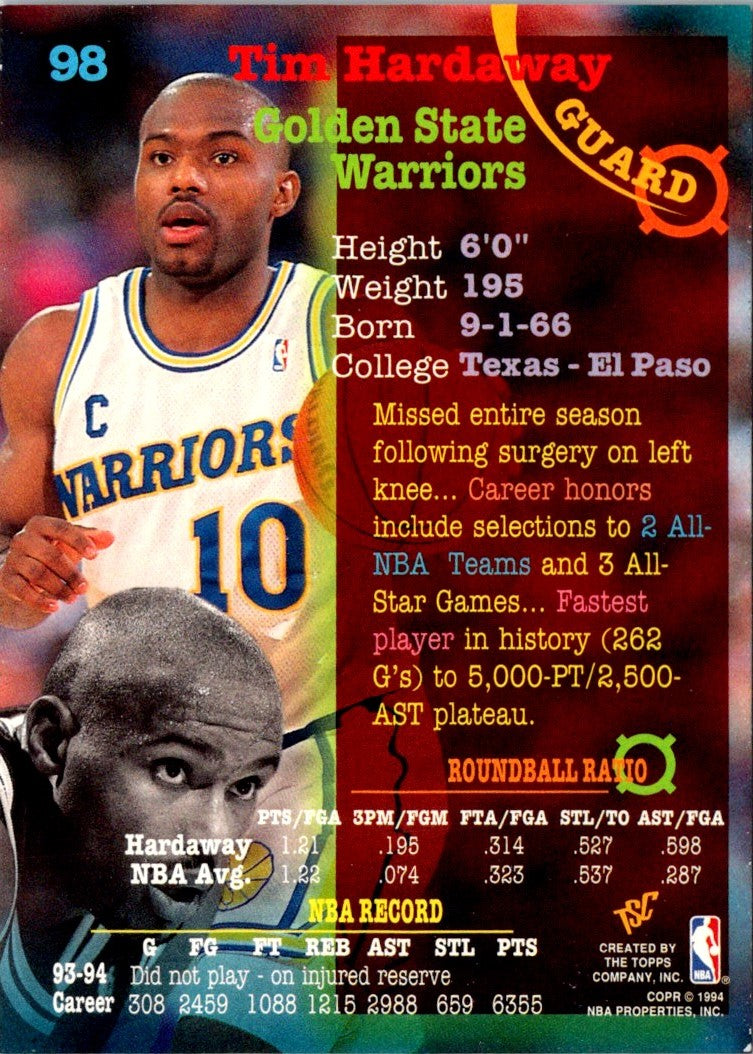 1994 Stadium Club Tim Hardaway