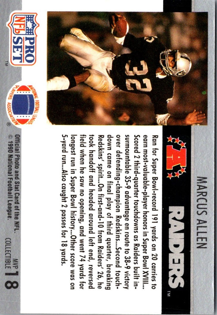 1990 Pro Set Super Bowl MVP Collectibles Marcus Allen
