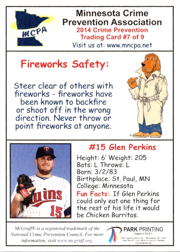 2014 Minnesota Twins Police Glen Perkins