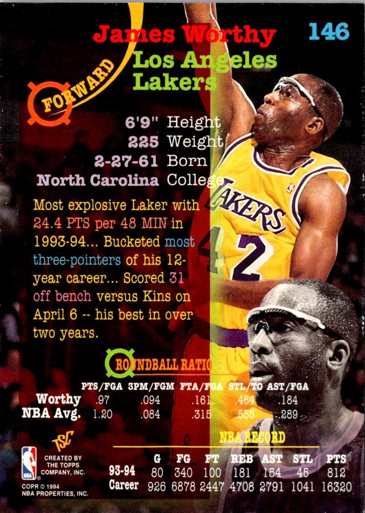 1994 Stadium Club Super Teams NBA Finals James Worthy