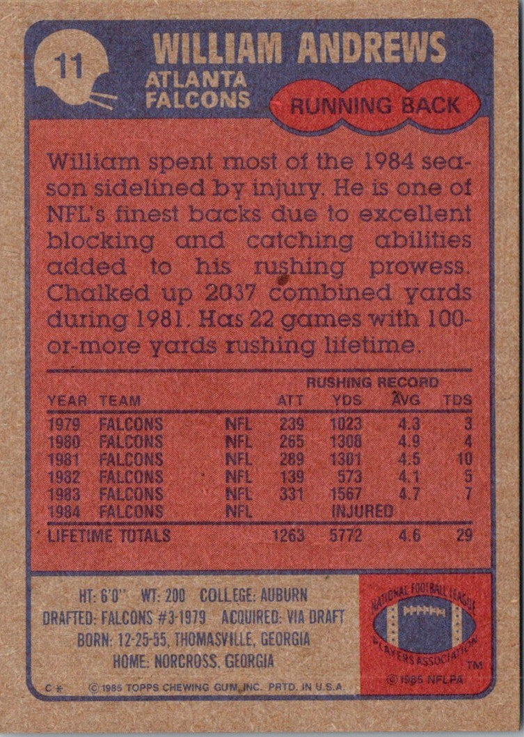 1985 Topps William Andrews