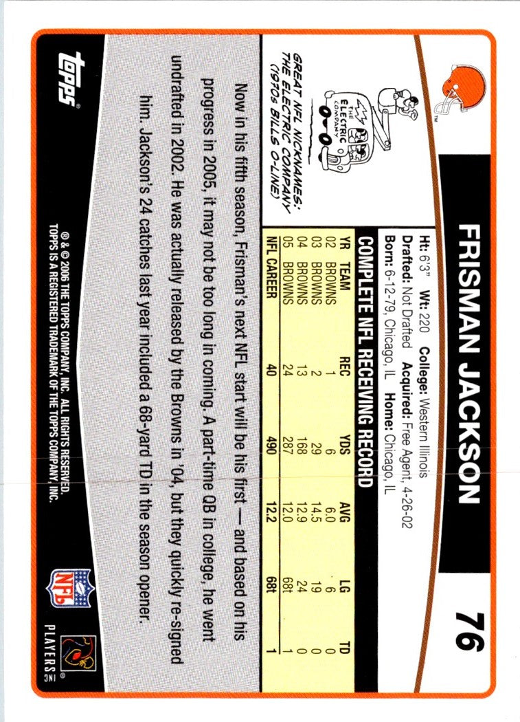 2006 Topps Frisman Jackson