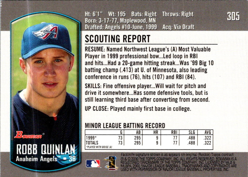 2000 Bowman Robb Quinlan