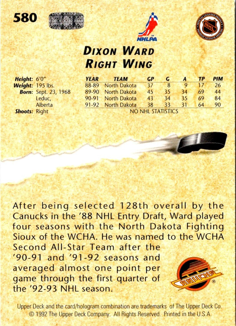 1992 Upper Deck Dixon Ward