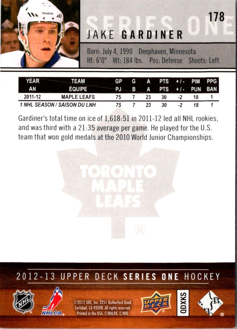 2012 Upper Deck Jake Gardiner