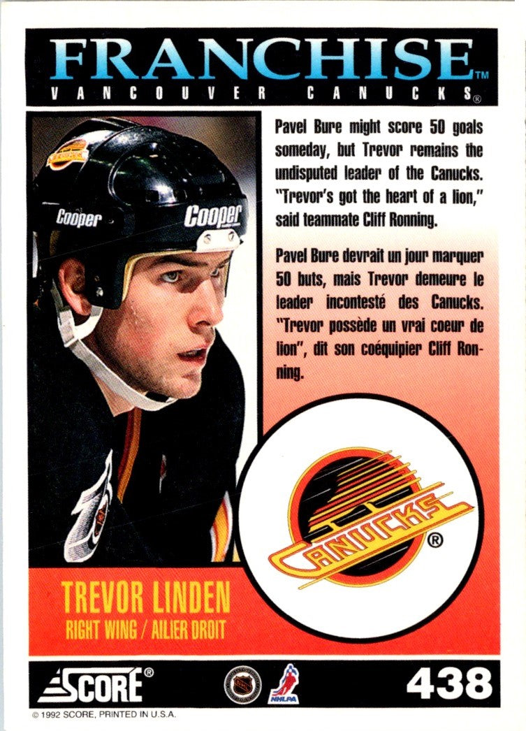 1992 Score Trevor Linden