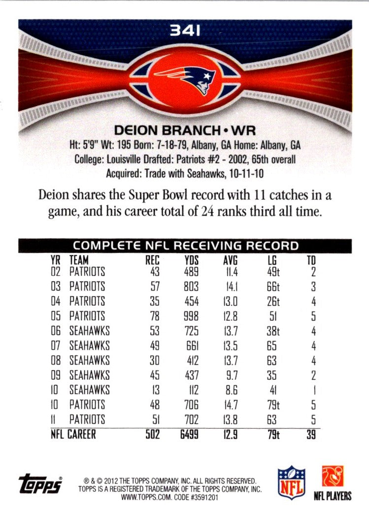 2012 Topps Deion Branch