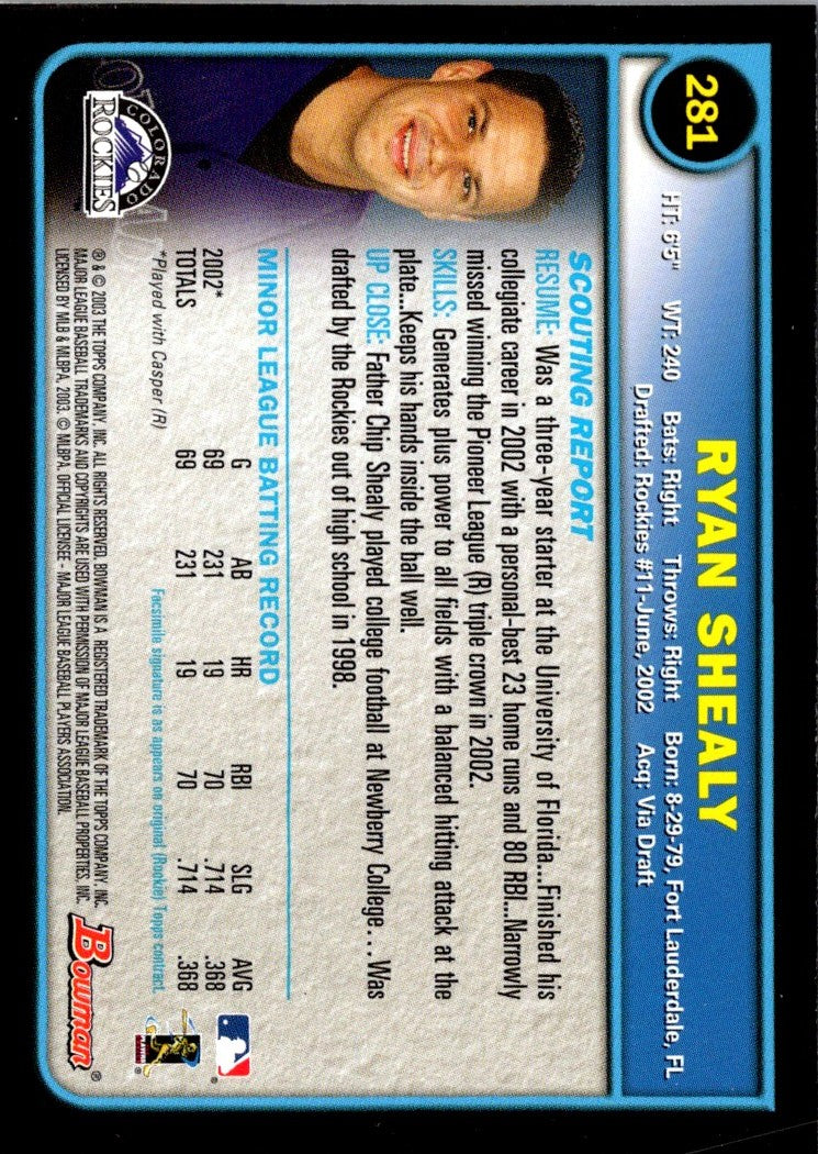 2003 Bowman Ryan Shealy