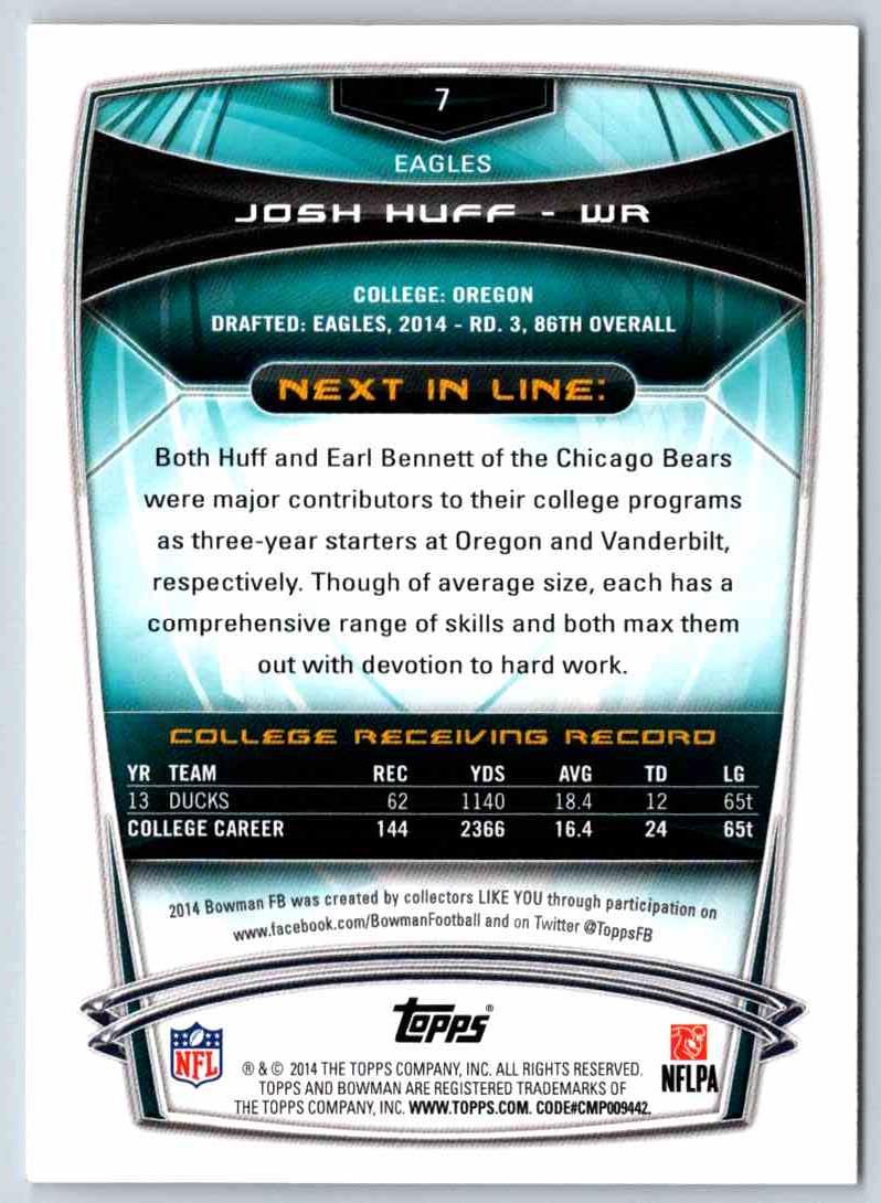 2014 Bowman Football Josh Huff