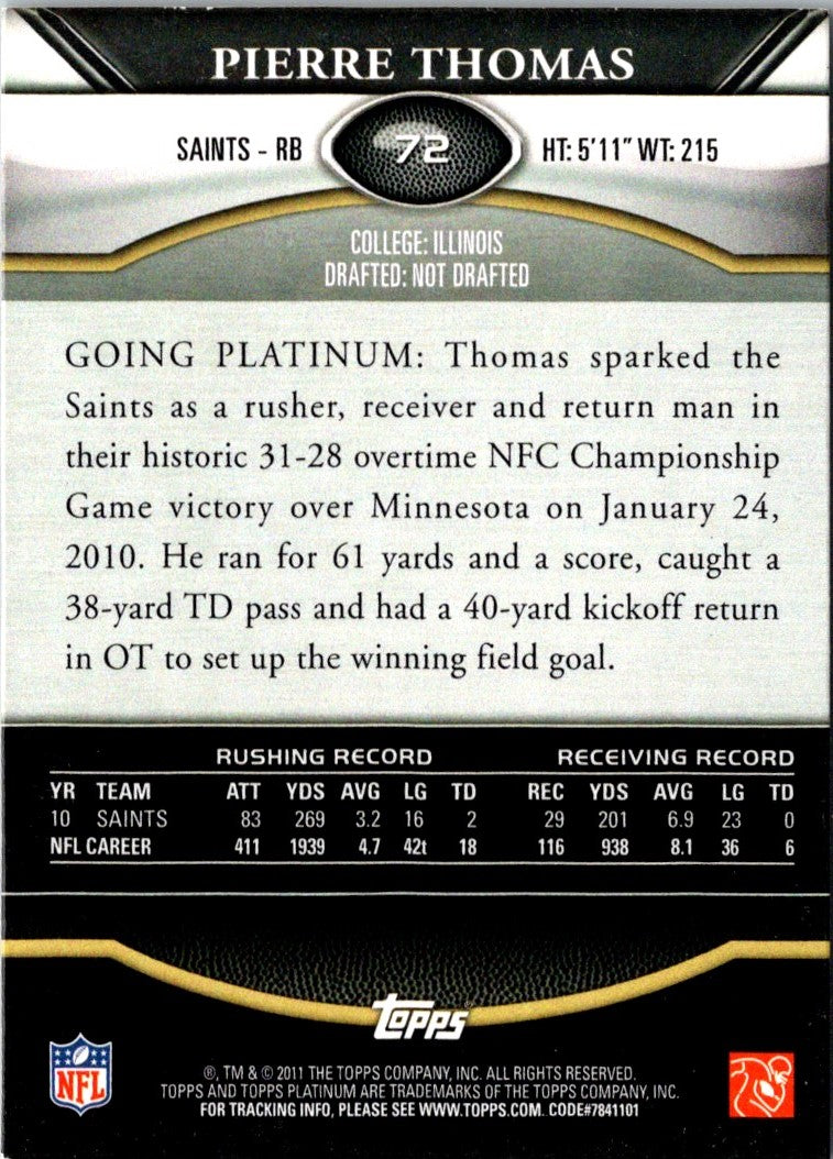 2011 Topps Platinum Pierre Thomas