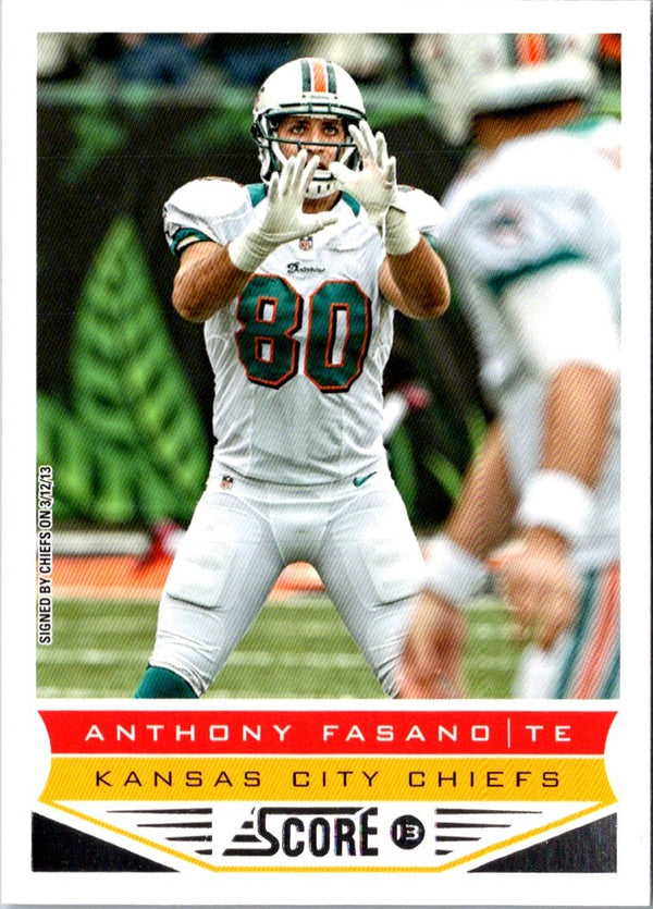 2013 Score Anthony Fasano #104