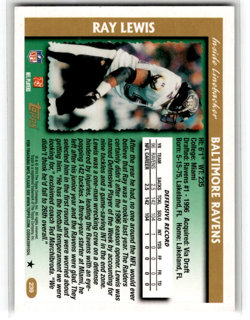 2010 Topps Anniversary Reprints Ray Lewis