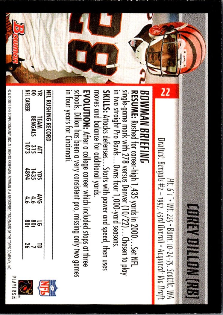 2001 Bowman Corey Dillon