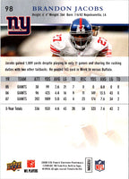 2008 Upper Deck First Edition Brandon Jacobs #98