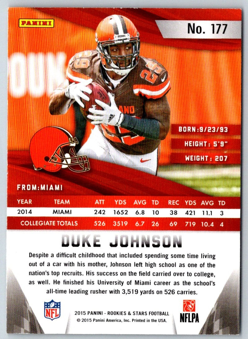 2015 Panini Rookies & Stars Longevity Duke Johnson