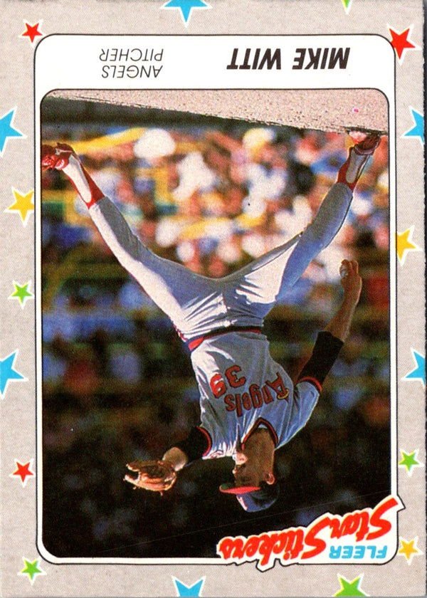 1988 Fleer Star Stickers Mike Witt #13