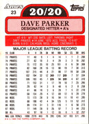 1989 Topps Ames 20/20 Club Dave Parker