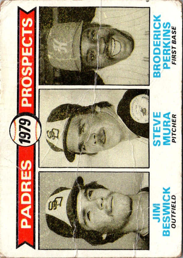 1979 Topps Padres Prospects - Jim Beswick/Steve Mura/Broderick Perkins #725 Rookie