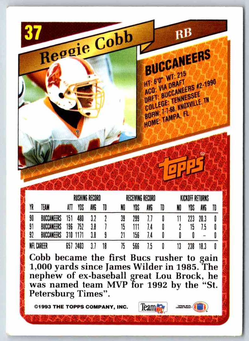 1993 Topps Reggie Cobb