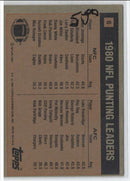 1981 Topps 1980 Punting Leaders - Dave Jennings/Luke Prestridge