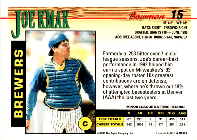 1993 Bowman Joe Kmak