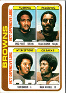 1978 Topps Greg Pruitt/Reggie Rucker/Thom Darden/Mack Mitchell