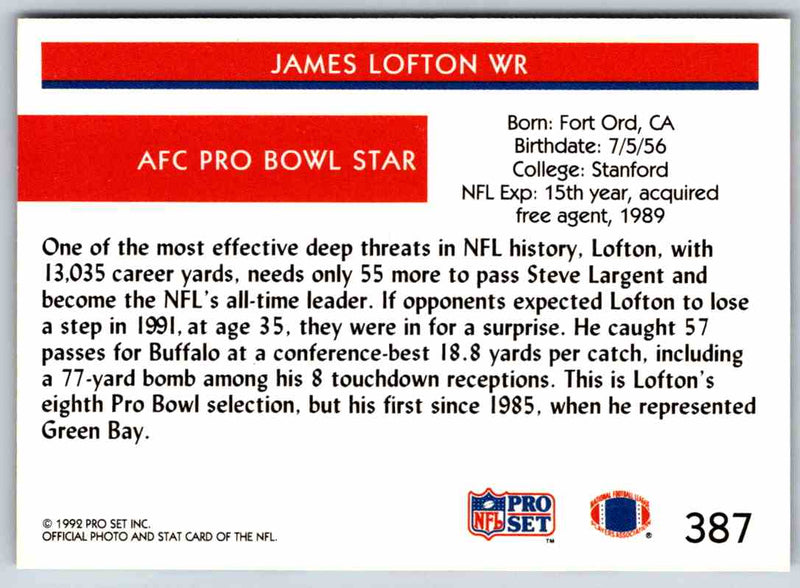 1992 Proset James Lofton