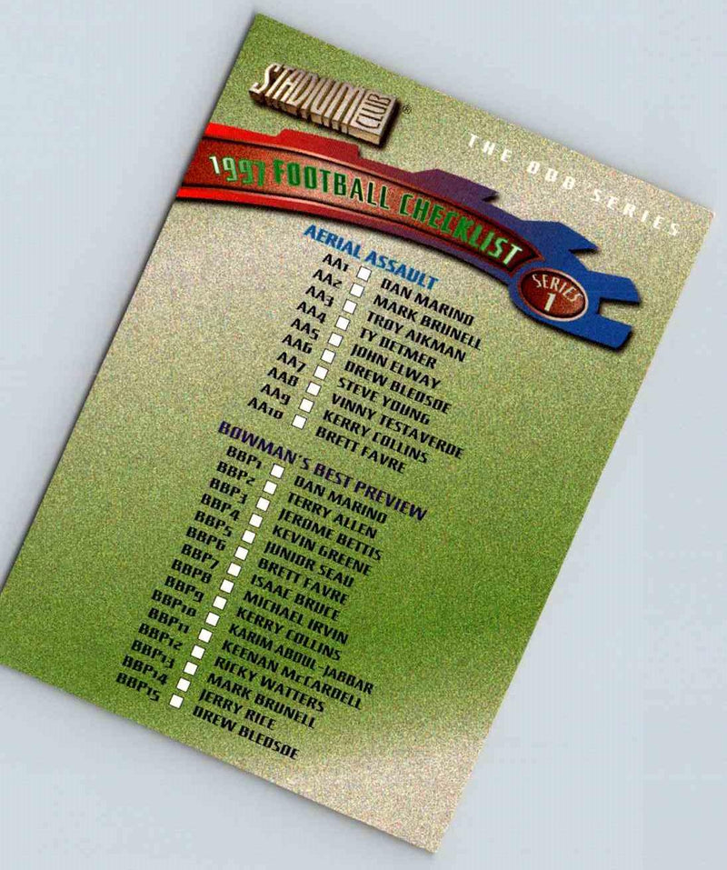 1997 Topps Stadium Club Football Checklist