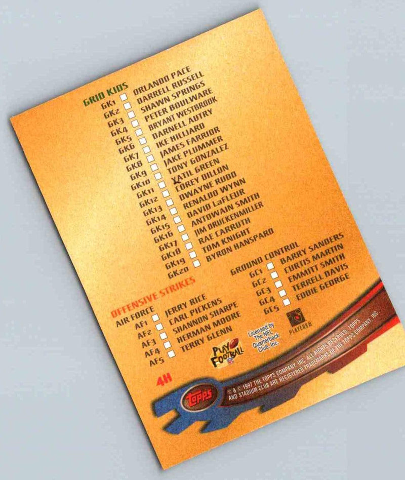 1997 Topps Stadium Club Football Checklist