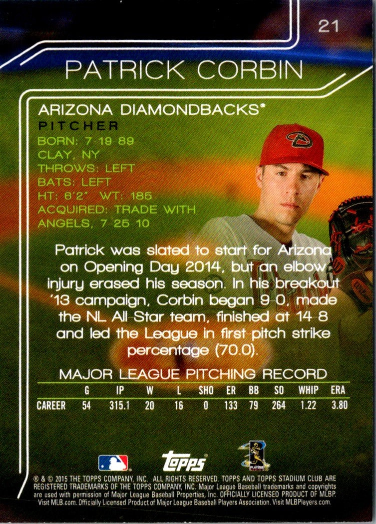 2015 Stadium Club Patrick Corbin