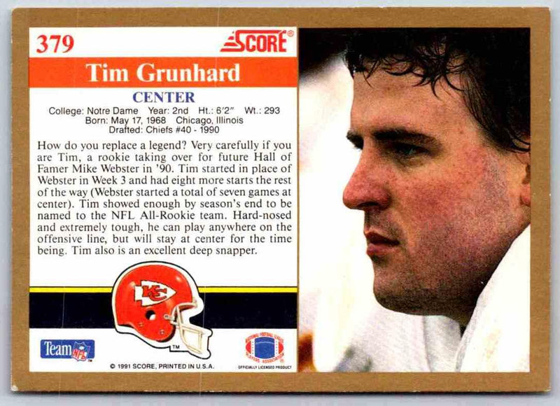 1991 Score Tim Grunhard