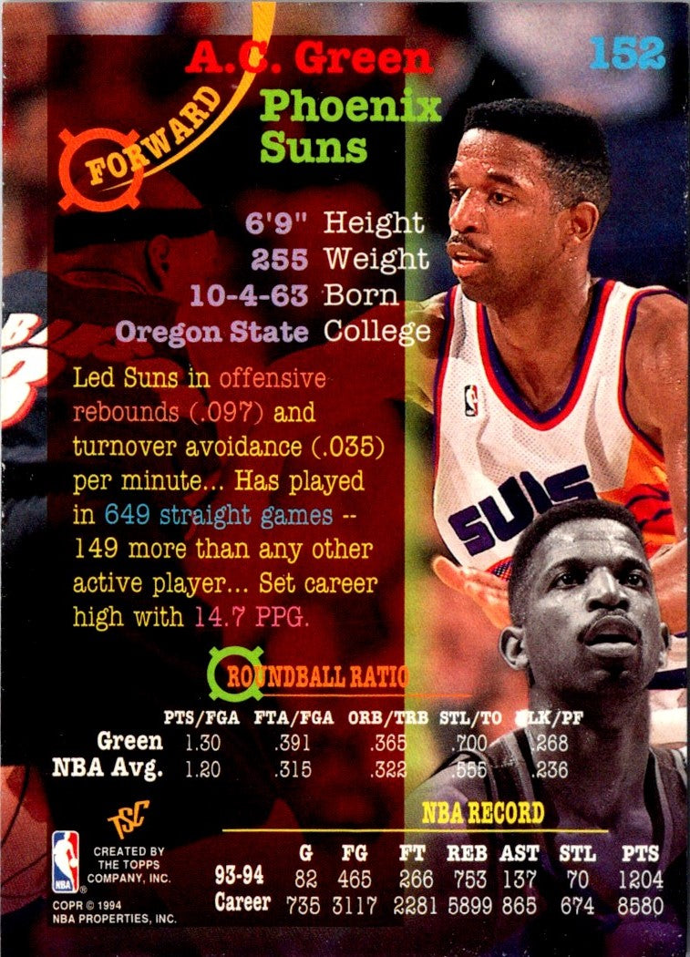 1994 Stadium Club Super Teams NBA Finals A.C. Green