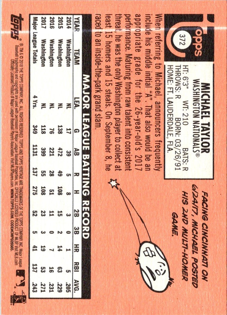 2018 Topps Heritage Michael Taylor
