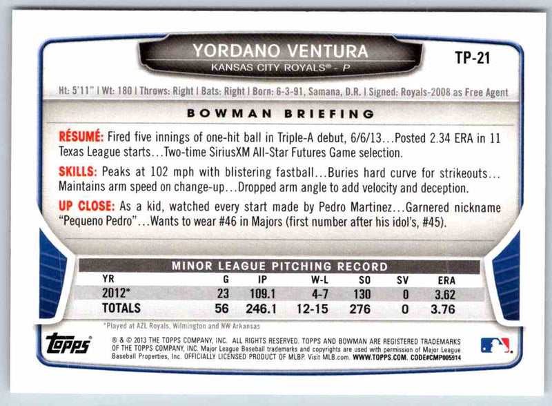 2013 Bowman Yordano Ventura