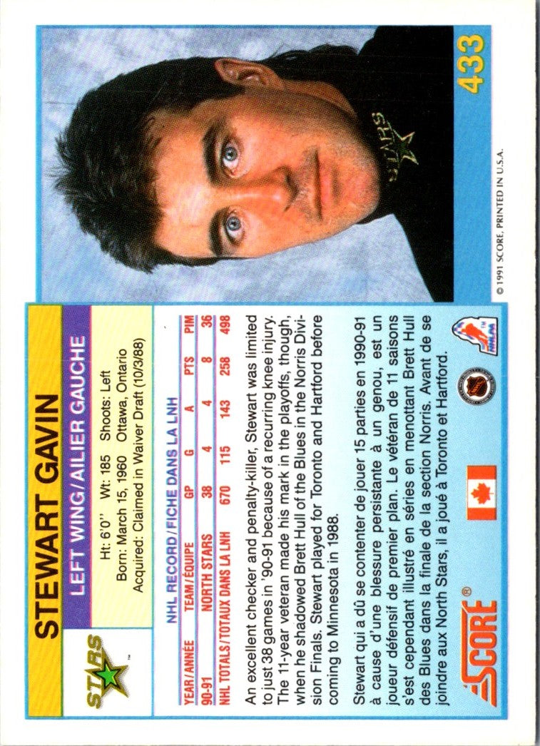 1991 Score Canadian Stewart Gavin