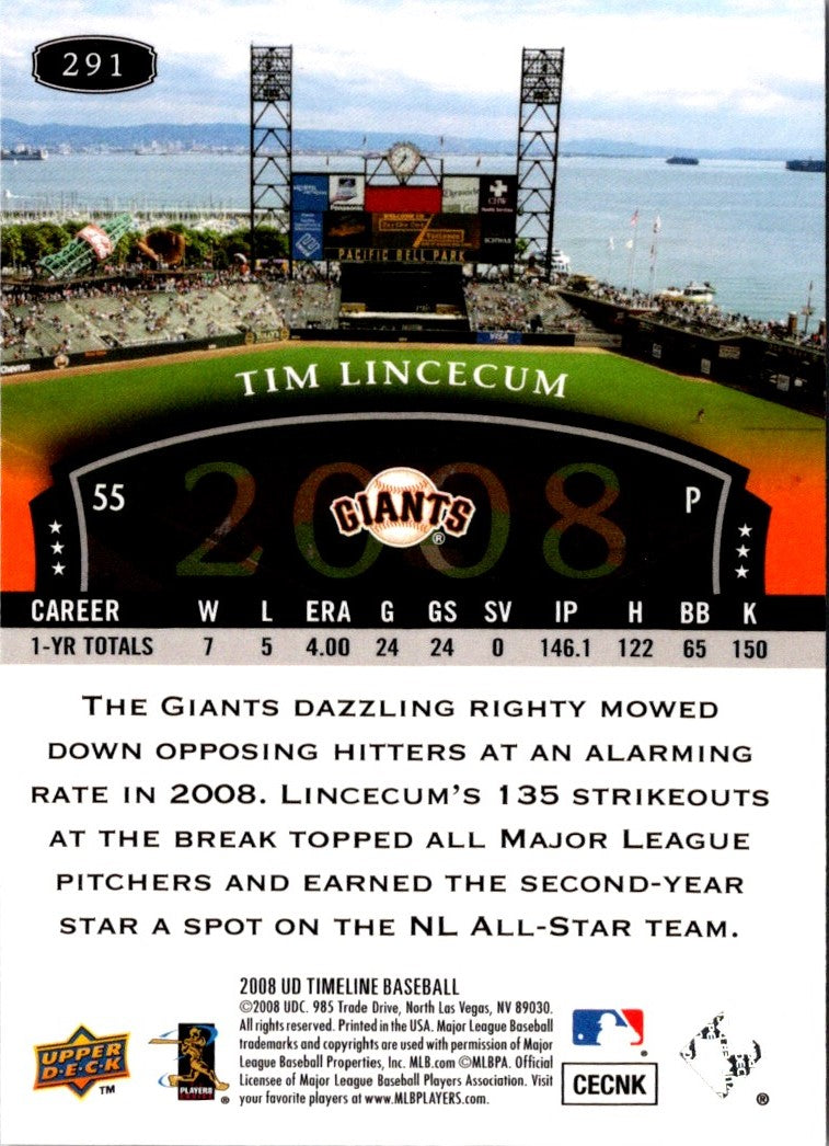 2008 Upper Deck Timeline Tim Lincecum