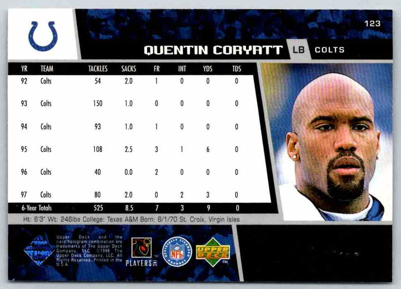 1998 Upper Deck Quentin Coryatt