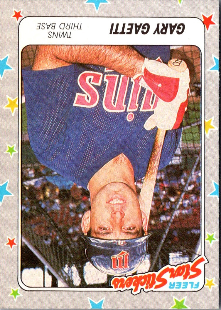 1988 Fleer Star Stickers Gary Gaetti