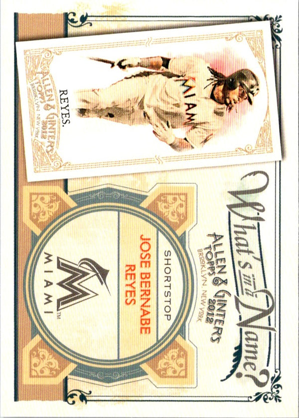 2012 Topps Allen & Ginter What's in a Name? Jose Reyes #WIN78