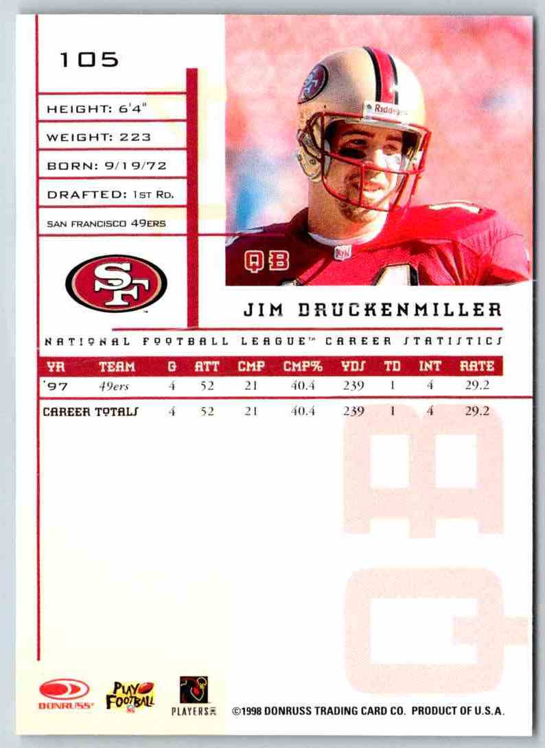 1998 Leaf Rookies And Stars Jim Druckenmiller