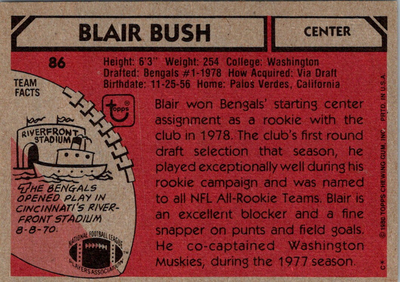 1980 Topps Blair Bush